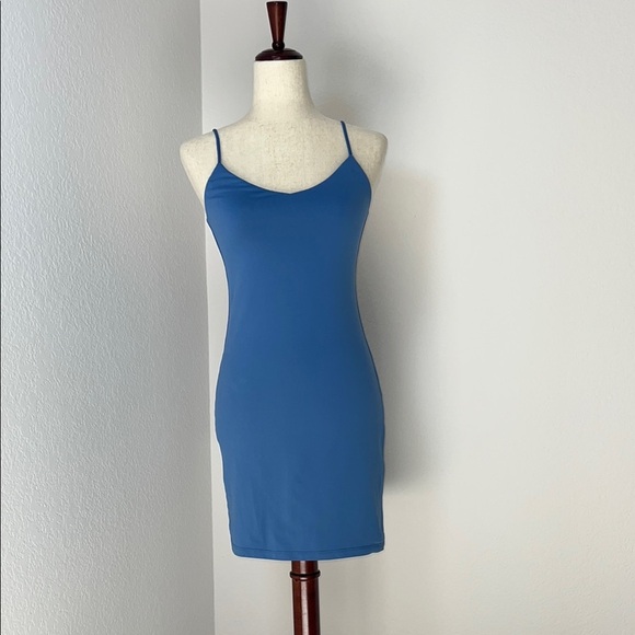 Babaton Aritzia‎ blue  Spaghetti Strap Dress - Picture 1 of 8